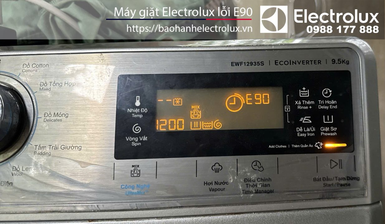 Máy giặt Electrolux báo lỗi E90